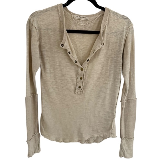 5 for $25❗️Free People Phoebe jersey henley top in ivory - Picture 7 of 13